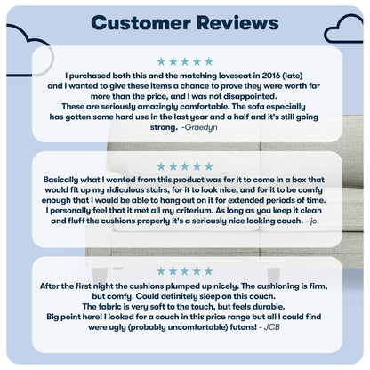 Divano con braccioli arrotolati Serta Copenhagen 73, in poliestere di facile manutenzione, schienale morbido, cuscini di seduta a molle insacchettate