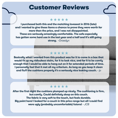 Divano con braccioli arrotolati Serta Copenhagen 73, in poliestere di facile manutenzione, schienale morbido, cuscini di seduta a molle insacchettate