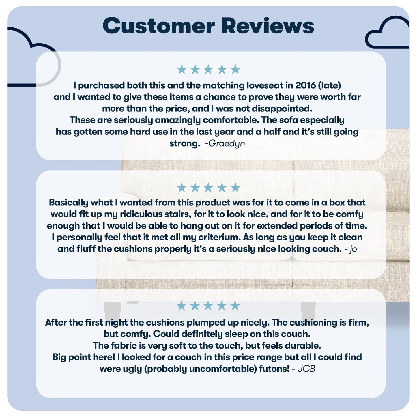 Divano con braccioli arrotolati Serta Copenhagen 73, in poliestere di facile manutenzione, schienale morbido, cuscini di seduta a molle insacchettate