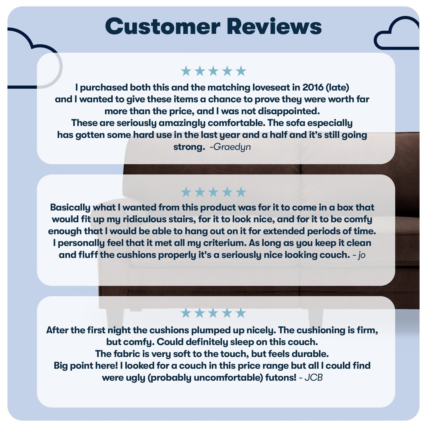 Divano con braccioli arrotolati Serta Copenhagen 73, in poliestere di facile manutenzione, schienale morbido, cuscini di seduta a molle insacchettate