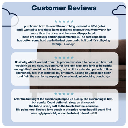 Divano con braccioli arrotolati Serta Copenhagen 73, in poliestere di facile manutenzione, schienale morbido, cuscini di seduta a molle insacchettate