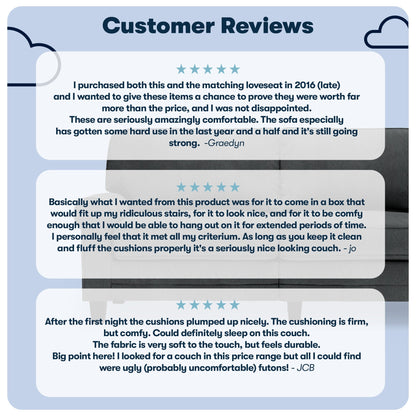 Divano con braccioli arrotolati Serta Copenhagen 78, in poliestere di facile manutenzione, schienale morbido, cuscini di seduta a molle insacchettate