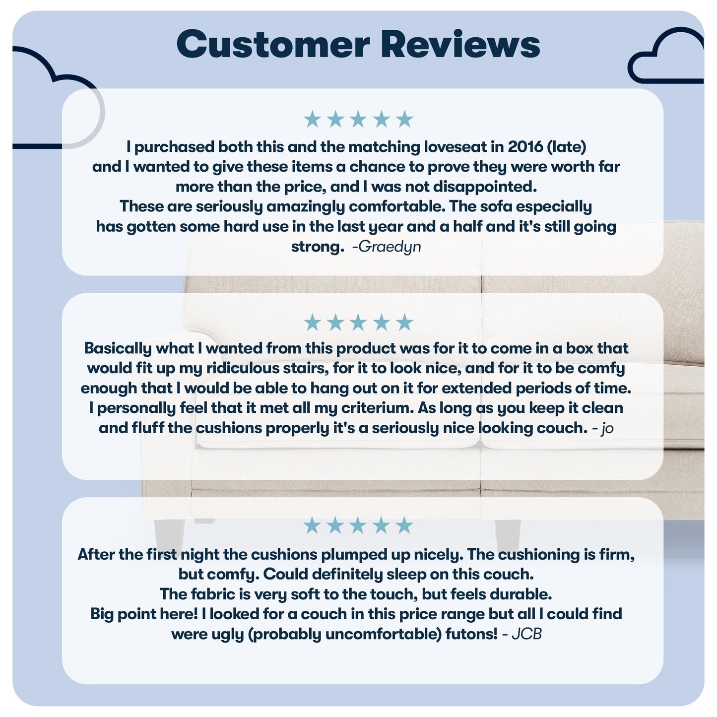 Divano con braccioli arrotolati Serta Copenhagen 78, in poliestere di facile manutenzione, schienale morbido, cuscini di seduta a molle insacchettate