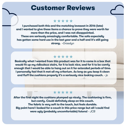 Divano con braccioli arrotolati Serta Copenhagen 78, in poliestere di facile manutenzione, schienale morbido, cuscini di seduta a molle insacchettate