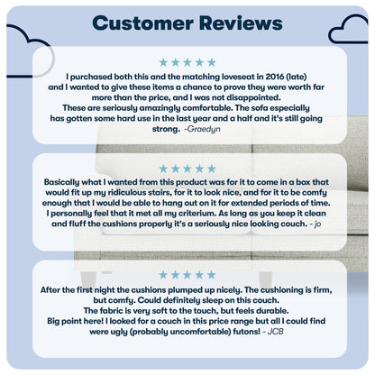 Divano con braccioli arrotolati Serta Copenhagen 78, in poliestere di facile manutenzione, schienale morbido, cuscini di seduta a molle insacchettate