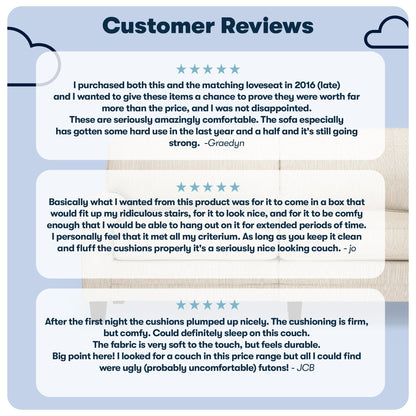 Divano con braccioli arrotolati Serta Copenhagen 78, in poliestere di facile manutenzione, schienale morbido, cuscini di seduta a molle insacchettate