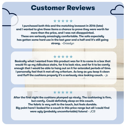 Divano con braccioli arrotolati Serta Copenhagen 78, in poliestere di facile manutenzione, schienale morbido, cuscini di seduta a molle insacchettate