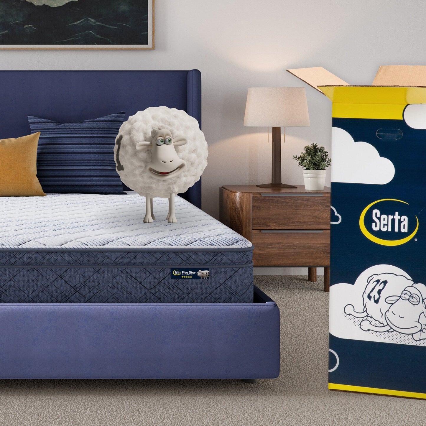Materasso Serta Five Star Sleep to Go 10 Plush Pillow Top in una scatola