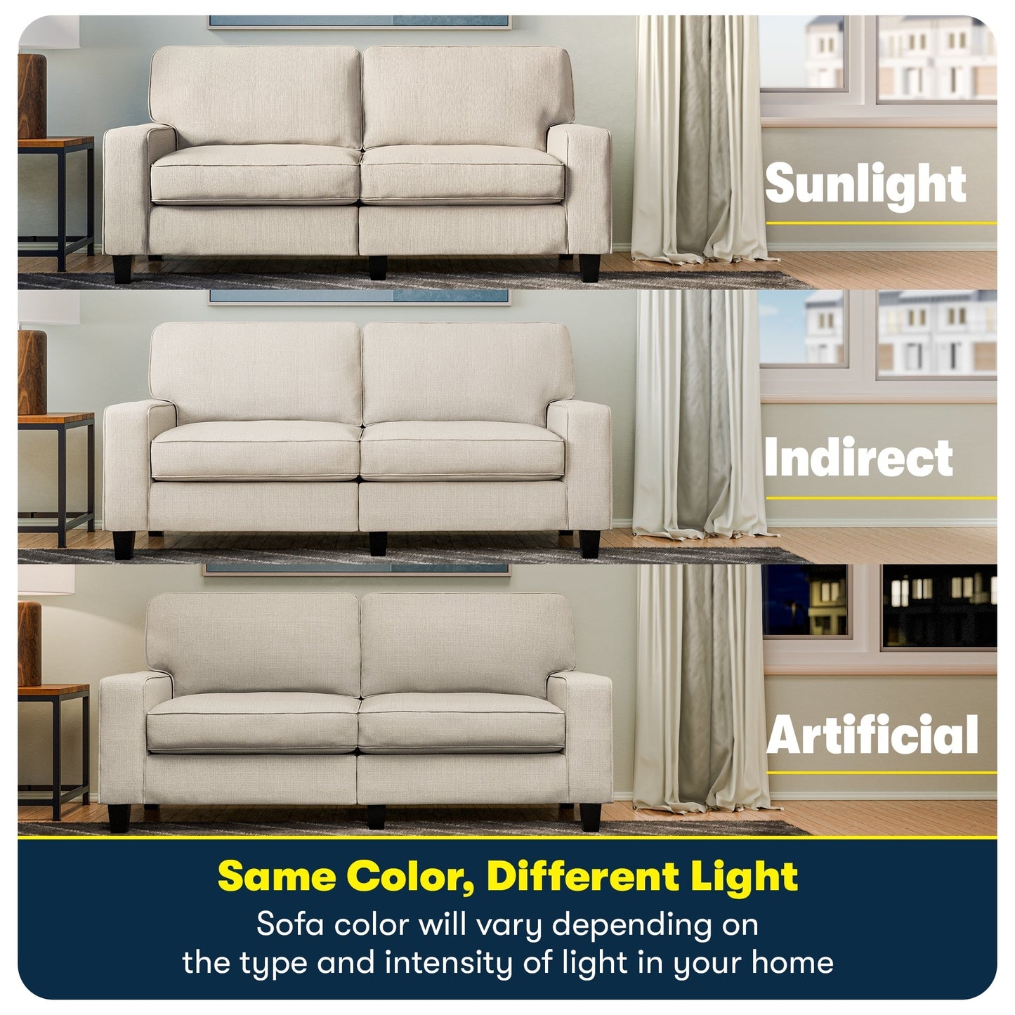 Divano Serta Palisades 73 Track Arm, in poliestere di facile manutenzione, con schienale morbido e cuscini di seduta a molle insacchettate.