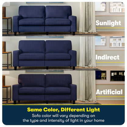 Divano Serta Palisades 73 Track Arm, in poliestere di facile manutenzione, con schienale morbido e cuscini di seduta a molle insacchettate.
