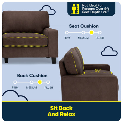 Divano Serta Palisades 73 Track Arm, in poliestere di facile manutenzione, con schienale morbido e cuscini di seduta a molle insacchettate.