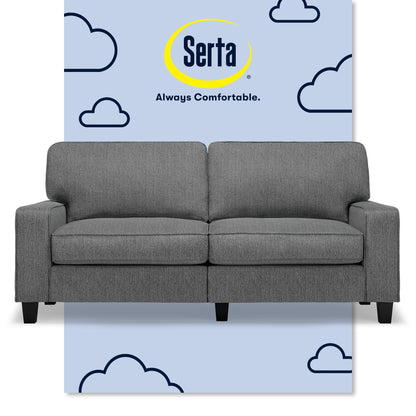 Divano Serta Palisades 73 Track Arm, in poliestere di facile manutenzione, con schienale morbido e cuscini di seduta a molle insacchettate.