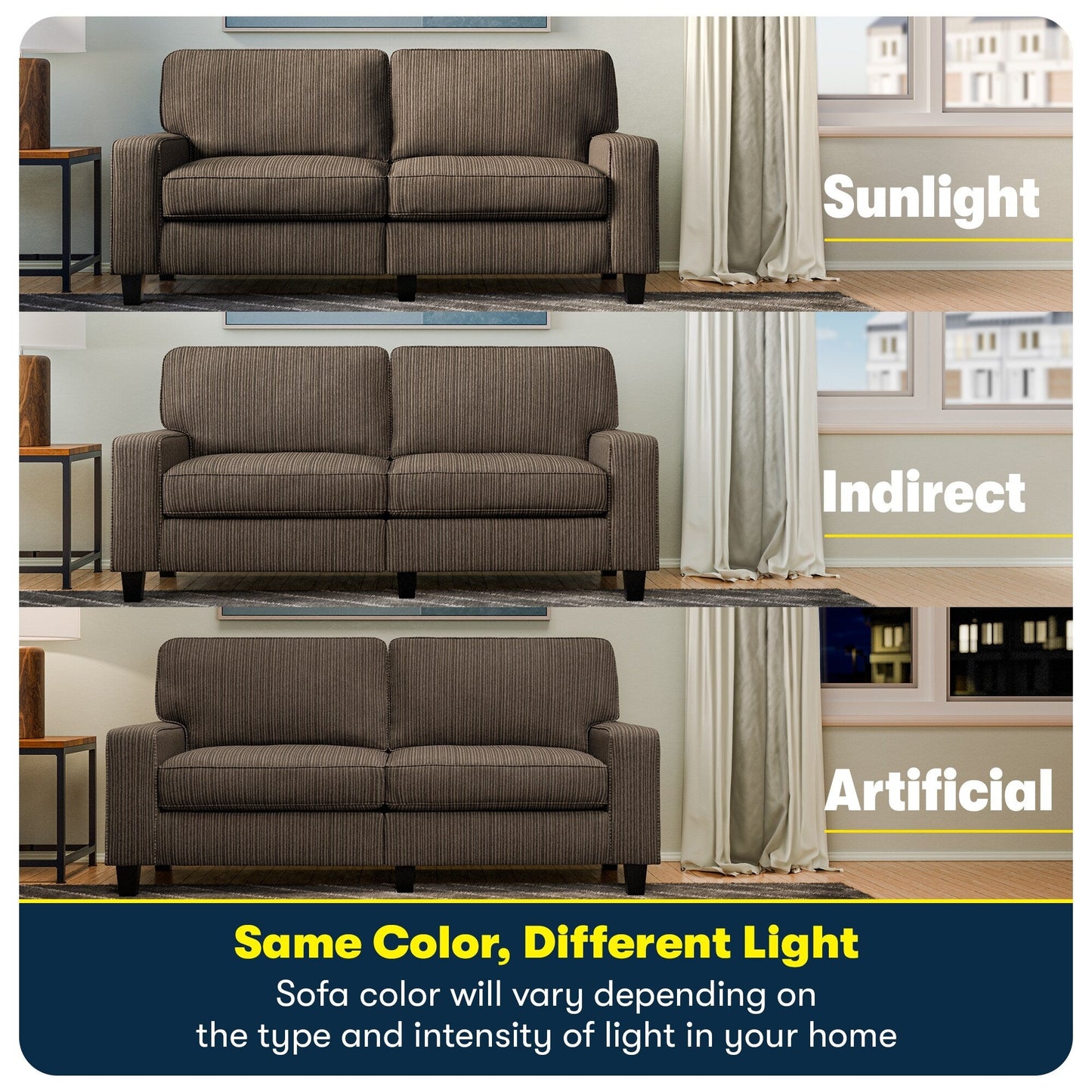 Divano Serta Palisades 73 Track Arm, in poliestere di facile manutenzione, con schienale morbido e cuscini di seduta a molle insacchettate.