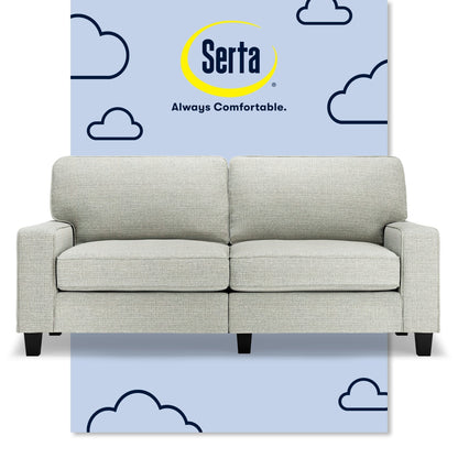 Divano Serta Palisades 73 Track Arm, in poliestere di facile manutenzione, con schienale morbido e cuscini di seduta a molle insacchettate.