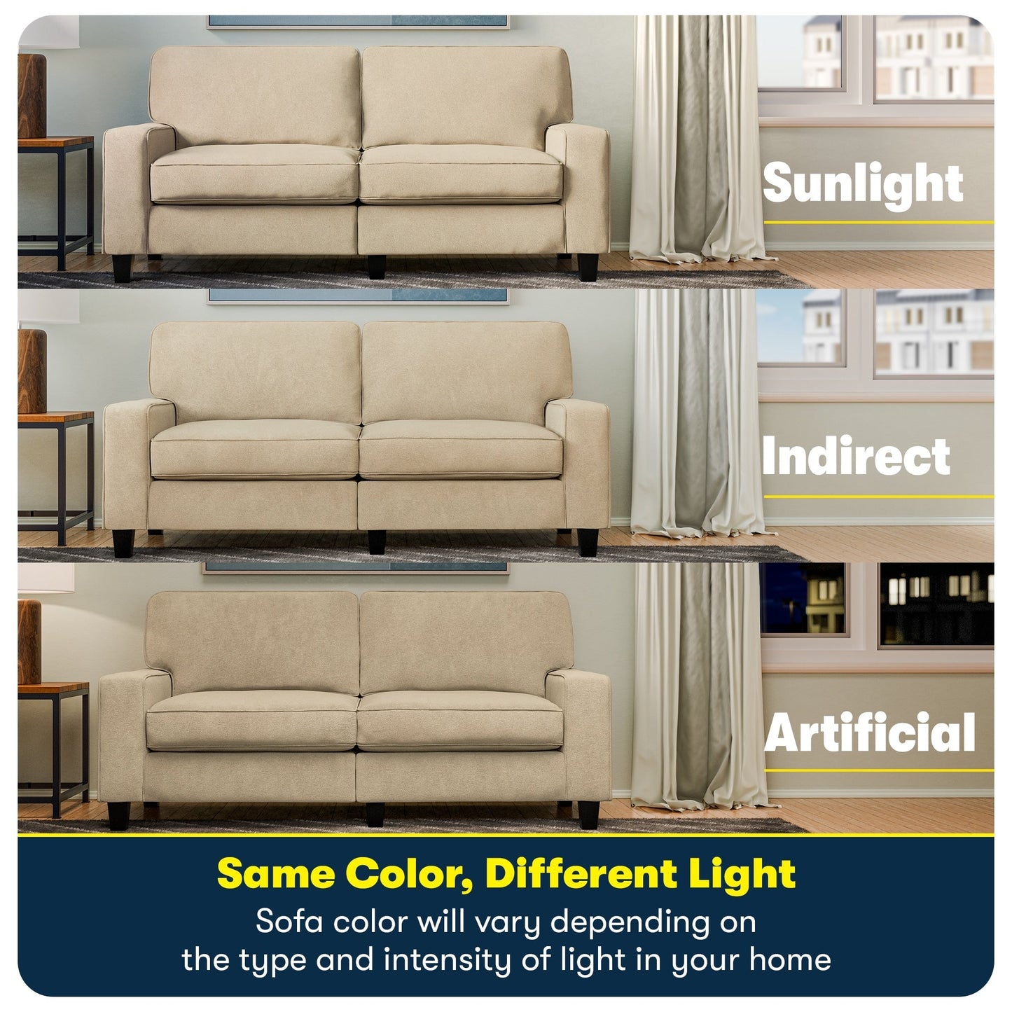 Divano Serta Palisades 73 Track Arm, in poliestere di facile manutenzione, con schienale morbido e cuscini di seduta a molle insacchettate.