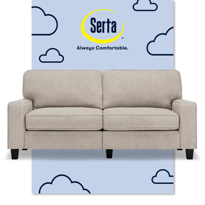 Divano Serta Palisades 73 Track Arm, in poliestere di facile manutenzione, con schienale morbido e cuscini di seduta a molle insacchettate.