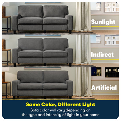 Divano Serta Palisades 73 Track Arm, in poliestere di facile manutenzione, con schienale morbido e cuscini di seduta a molle insacchettate.