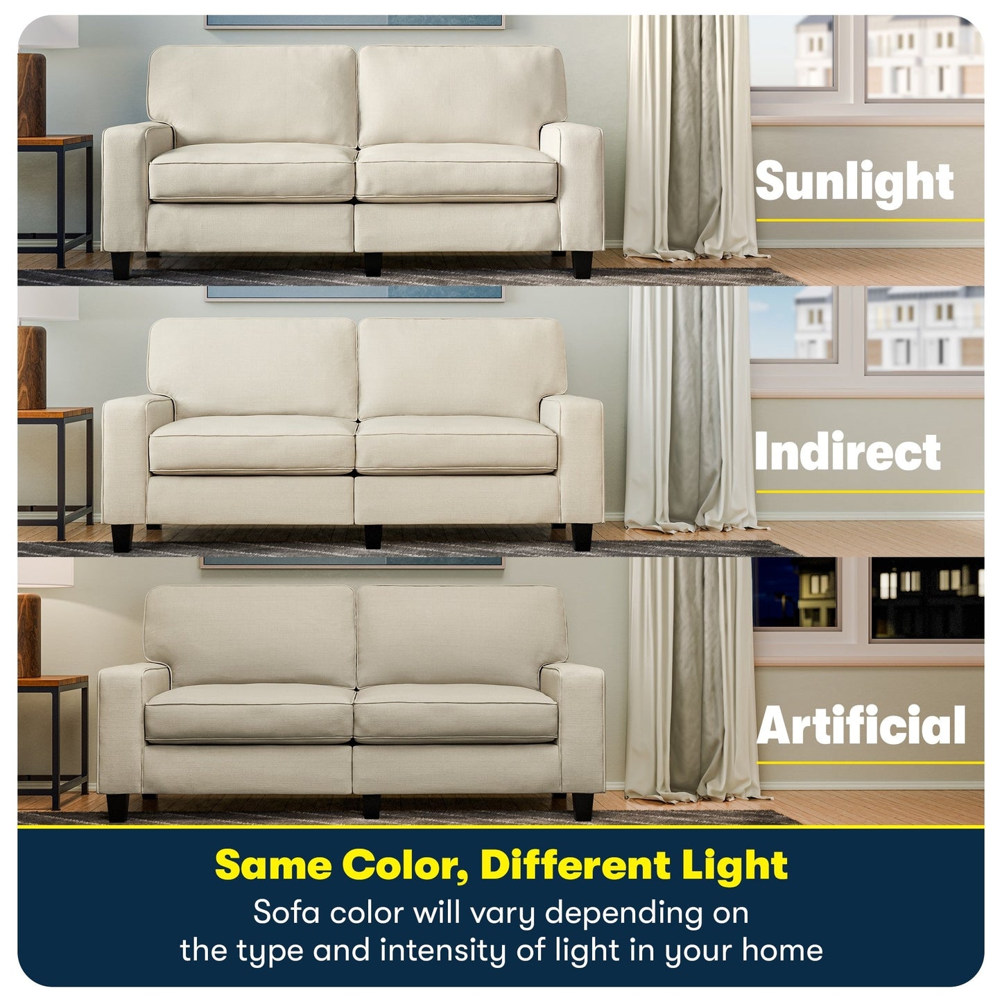 Divano Serta Palisades 73 Track Arm, in poliestere di facile manutenzione, con schienale morbido e cuscini di seduta a molle insacchettate.