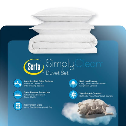 Set copripiumino antimicrobico Serta Simply Clean da 3 pezzi