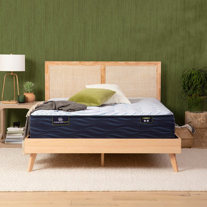 Materasso ibrido Serta iComfortECO Q10 13.25 di medie dimensioni e set base regolabile