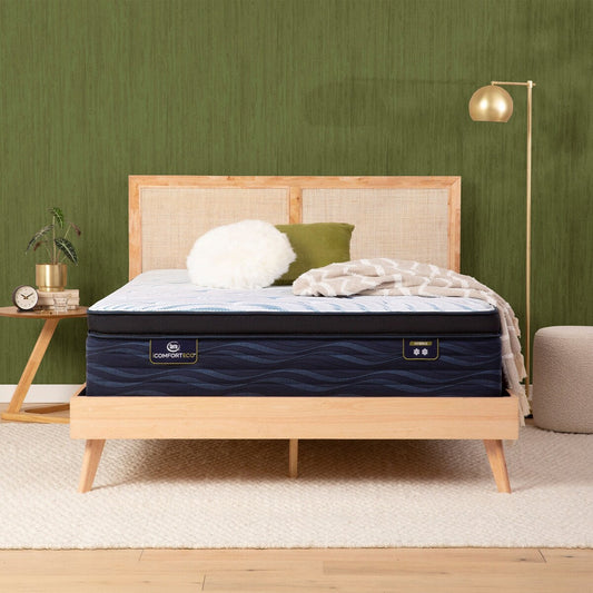 Materasso ibrido Serta iComfortECO Q20GL 15,75 con pillow top e set base regolabile