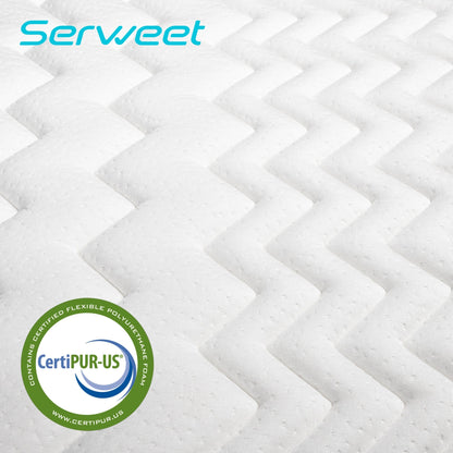 Materasso a molle insacchettate Serweet da 12 pollici in memory foam ibrido a 7 zone - Blu