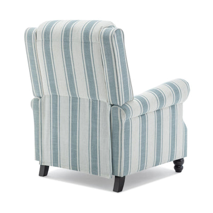 Poltrona reclinabile in lino e pelle PU con borchie di metà secolo