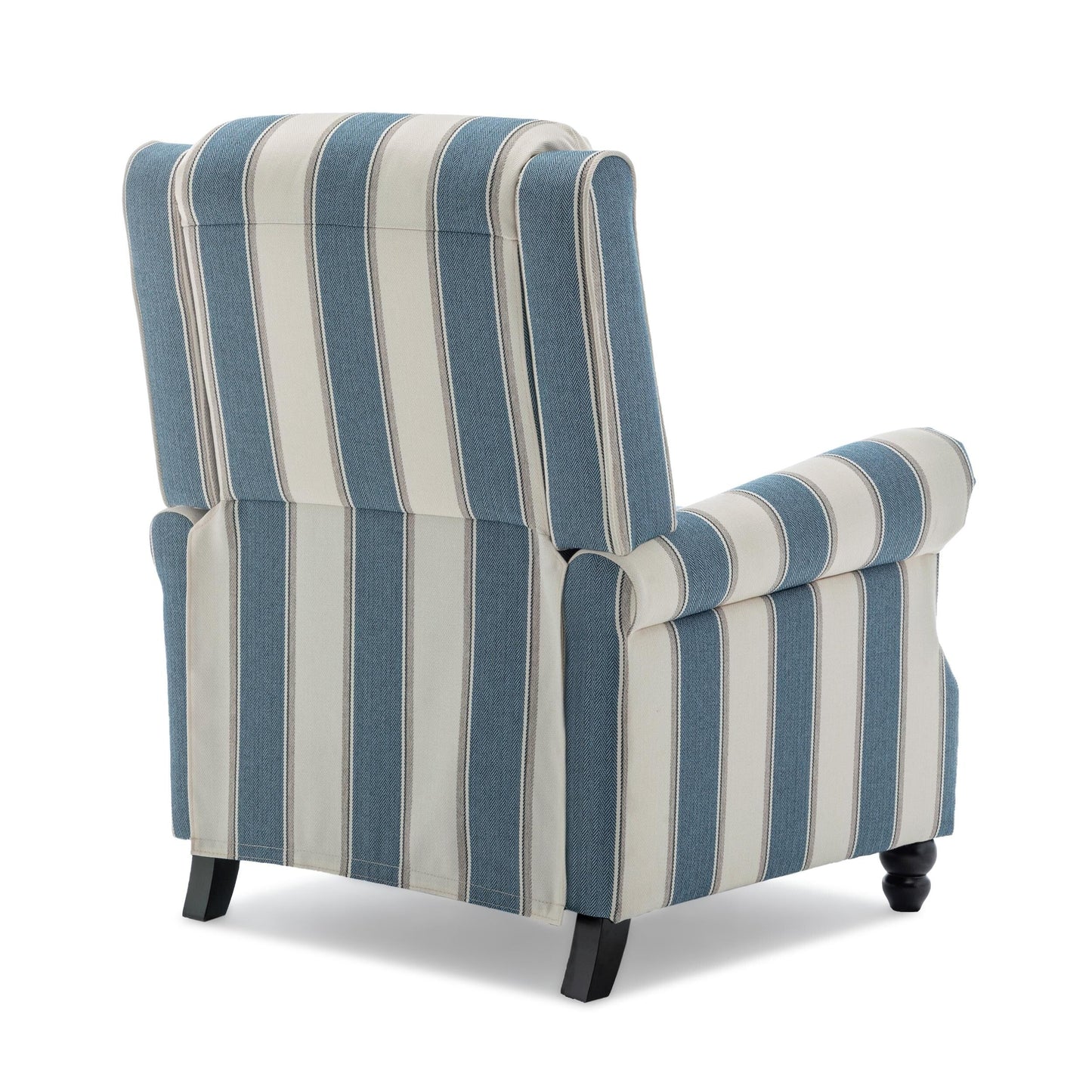 Poltrona reclinabile in lino e pelle PU con borchie di metà secolo