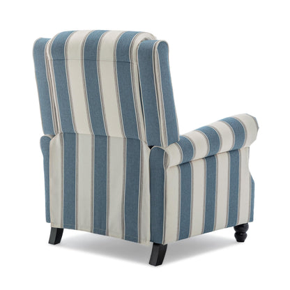 Poltrona reclinabile in lino e pelle PU con borchie di metà secolo