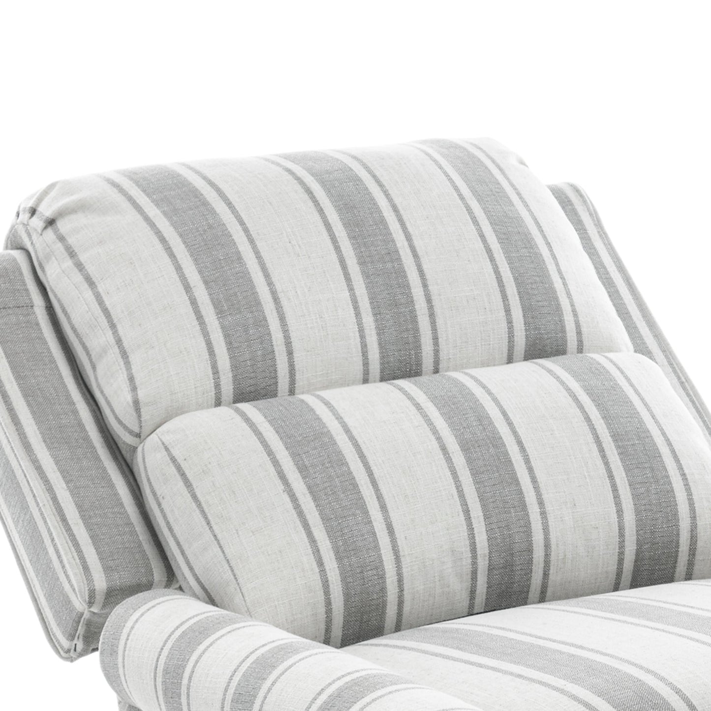 Poltrona reclinabile in lino e pelle PU con borchie di metà secolo