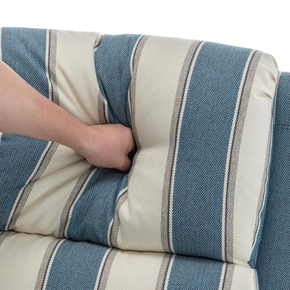 Poltrona reclinabile in lino e pelle PU con borchie di metà secolo