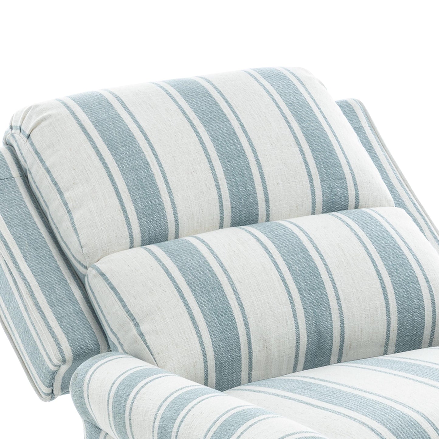 Poltrona reclinabile in lino e pelle PU con borchie di metà secolo