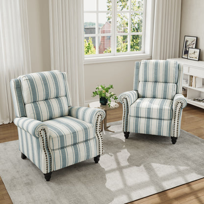 Poltrona reclinabile in lino e pelle PU con borchie di metà secolo