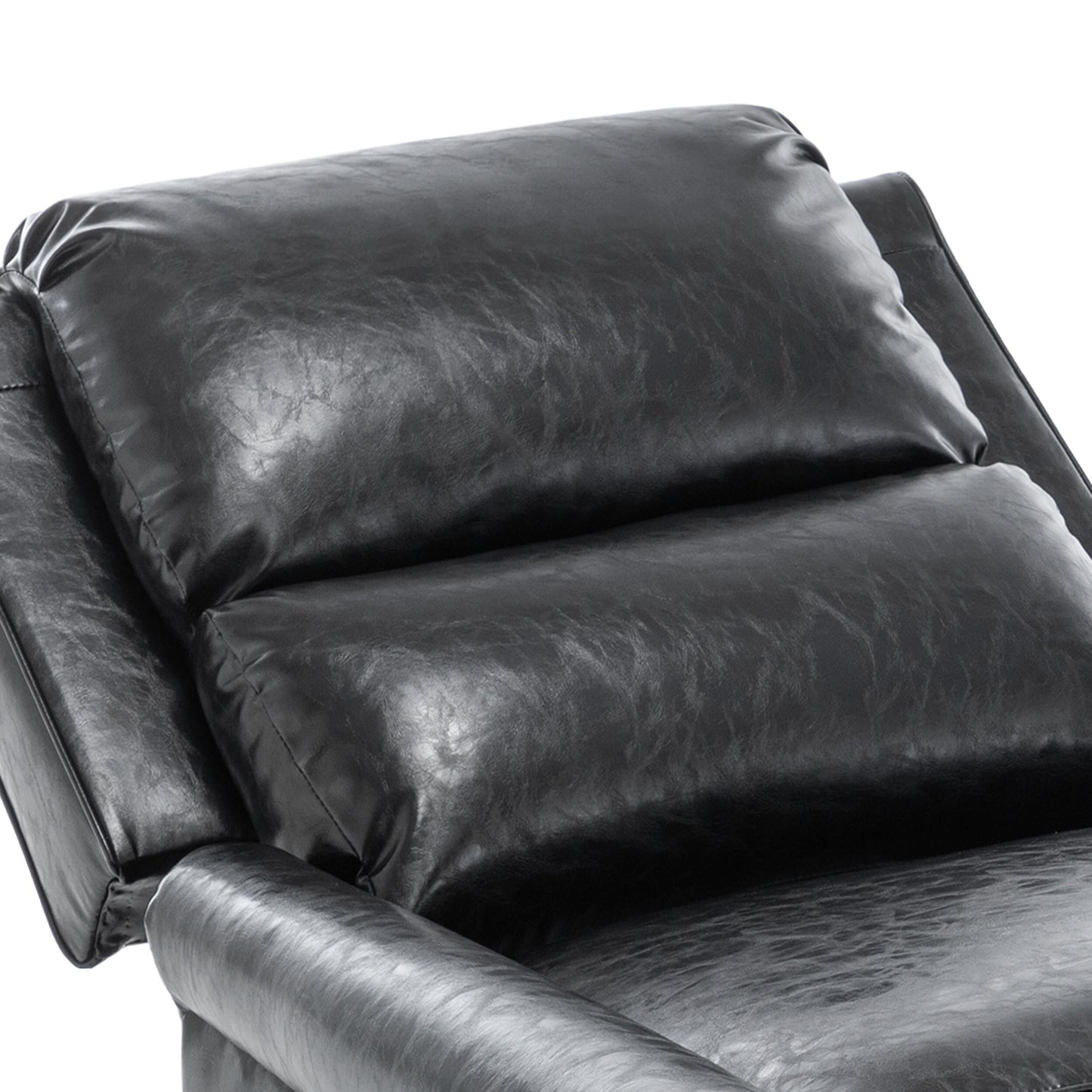 Poltrona reclinabile in lino e pelle PU con borchie di metà secolo