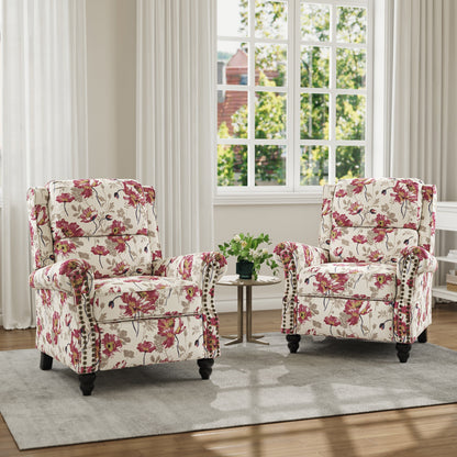 Poltrona reclinabile in lino e pelle PU con borchie di metà secolo