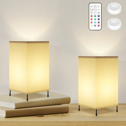 Set di 2 piccole lampade da tavolo con luce notturna e telecomando