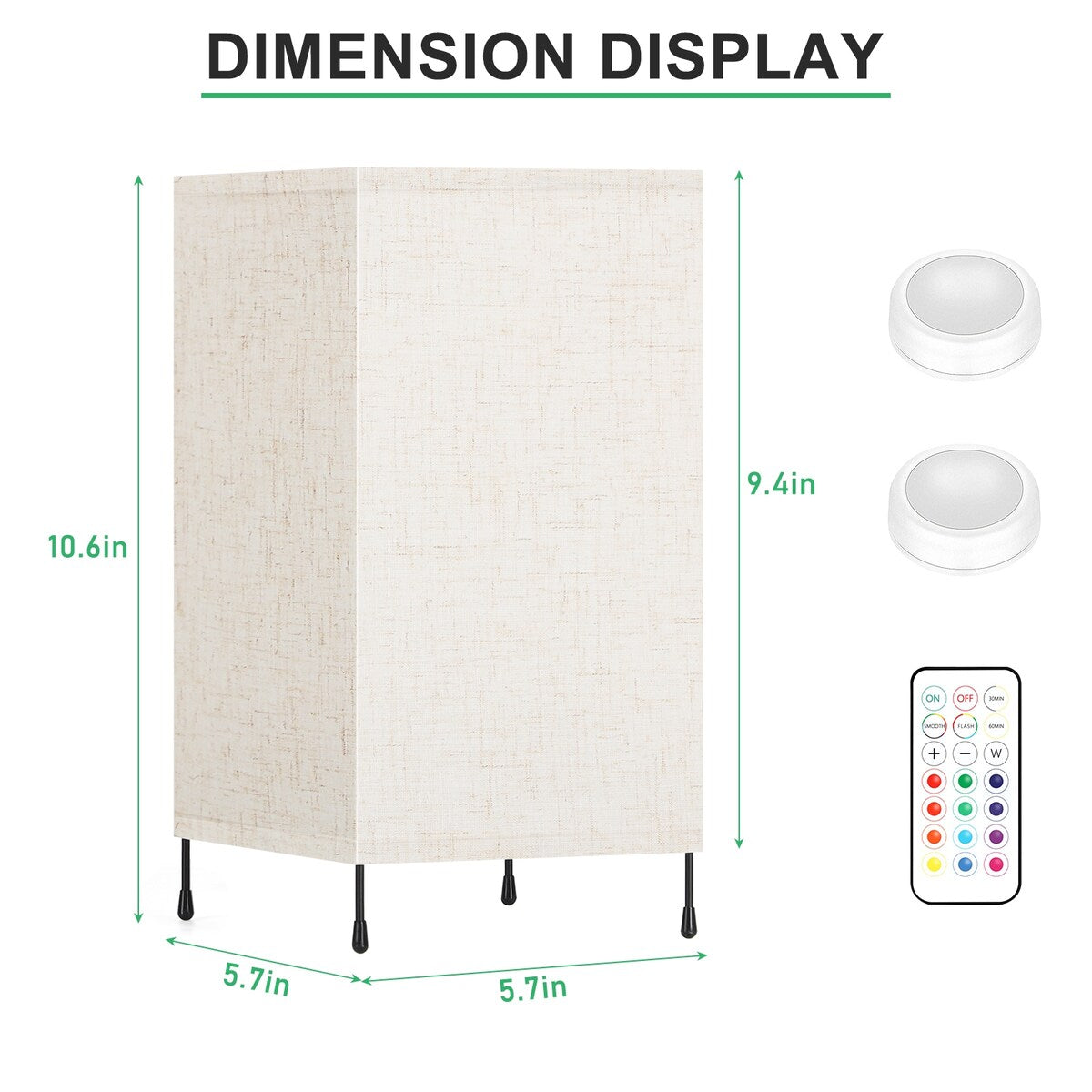 Set di 2 piccole lampade da tavolo con luce notturna e telecomando