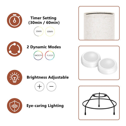 Set di 2 piccole lampade da tavolo con luce notturna e telecomando