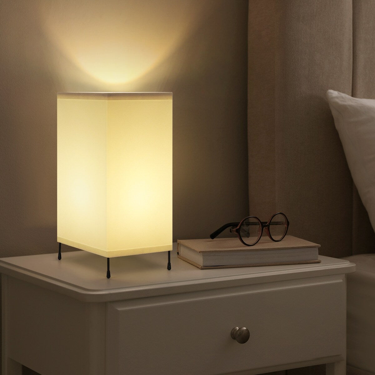 Set di 2 piccole lampade da tavolo con luce notturna e telecomando