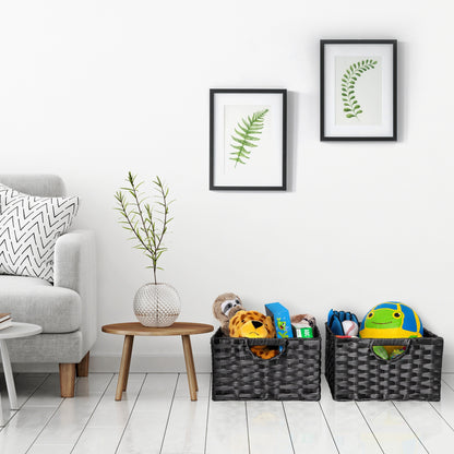 Cesto portaoggetti pieghevole a cubo intrecciato a mano Seville Classics (confezione da 2)