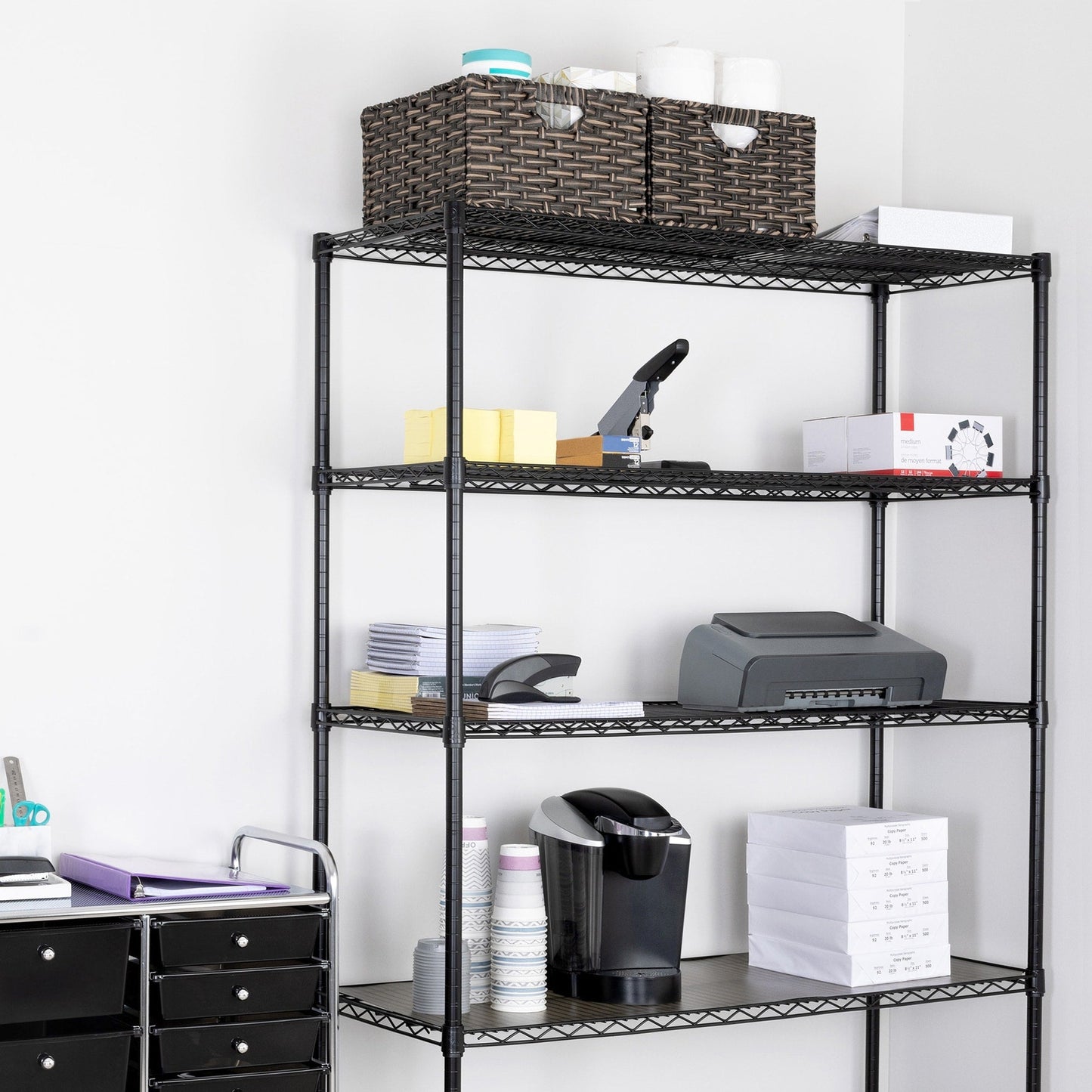 Cesto portaoggetti pieghevole a cubo intrecciato a mano Seville Classics (confezione da 2)