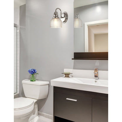 Lampada da toeletta a LED Shirley in metallo/vetro, di JONATHAN Y