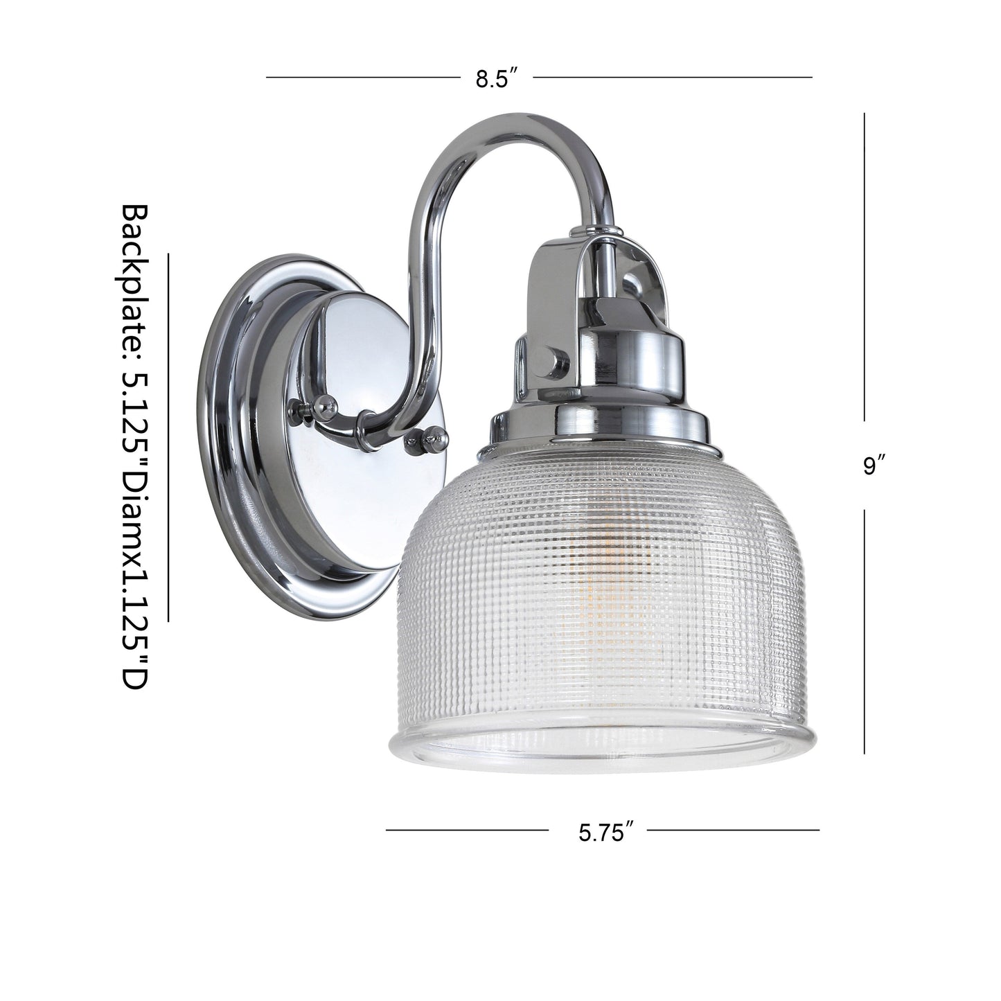 Lampada da toeletta a LED Shirley in metallo/vetro, di JONATHAN Y