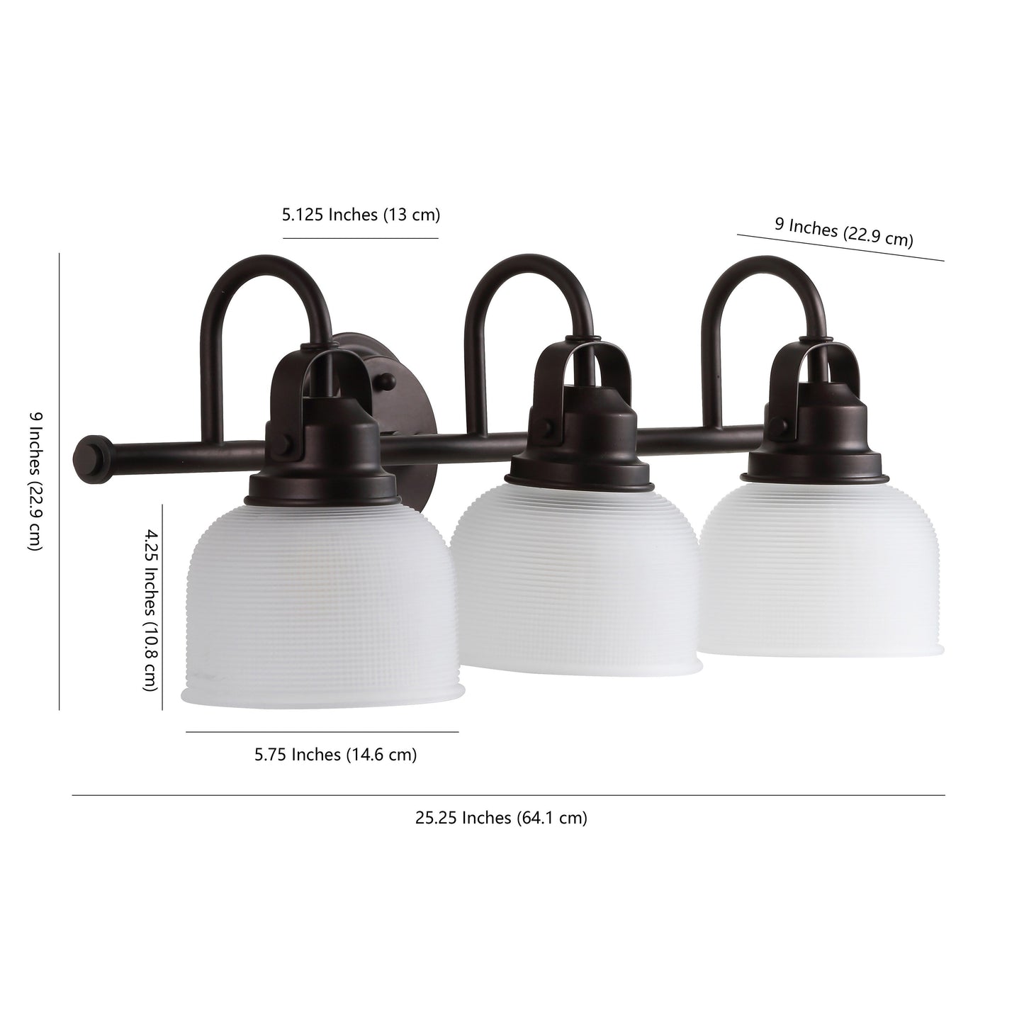 Lampada da toeletta a LED Shirley in metallo/vetro, di JONATHAN Y