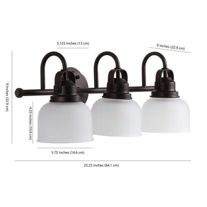 Lampada da toeletta a LED Shirley in metallo/vetro, di JONATHAN Y