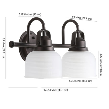 Lampada da toeletta a LED Shirley in metallo/vetro, di JONATHAN Y