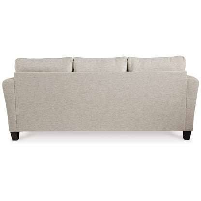 Divano letto matrimoniale Sidwell, in poliestere beige, 5 cuscini decorativi, 95 pollici