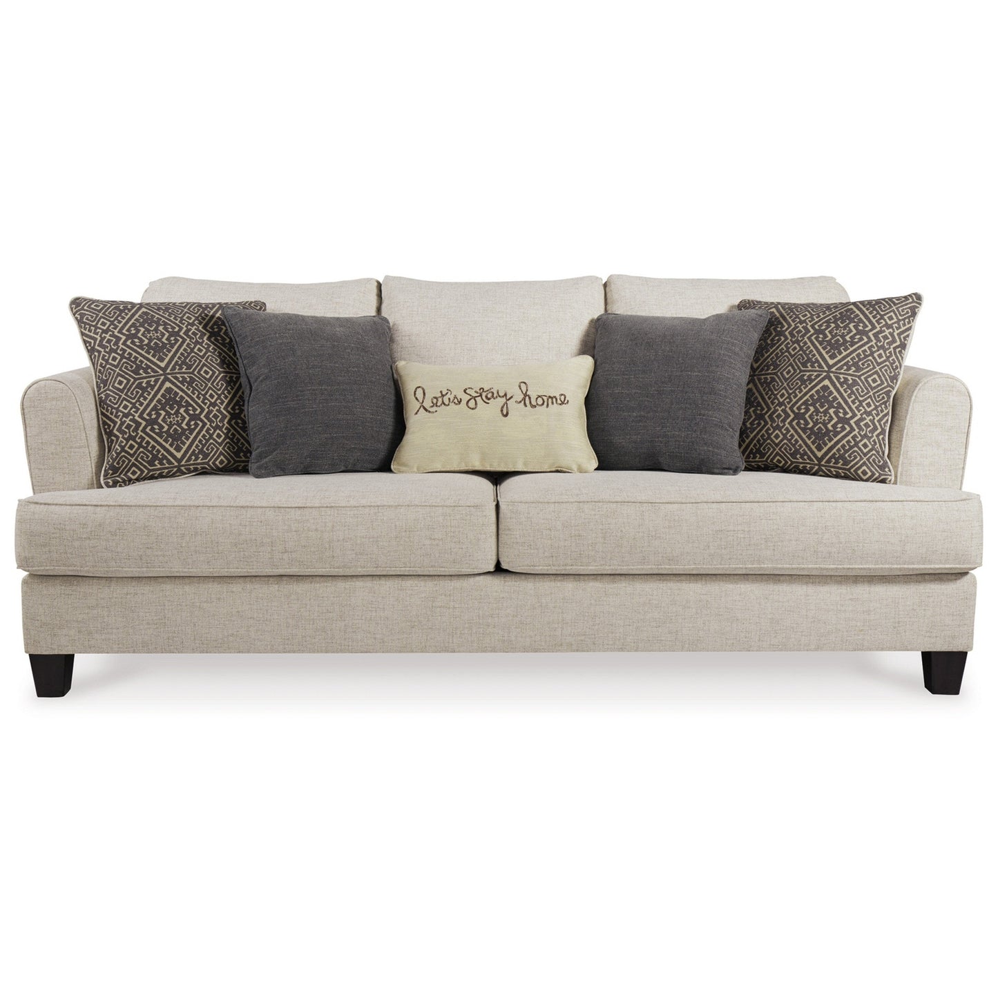 Divano letto matrimoniale Sidwell, in poliestere beige, 5 cuscini decorativi, 95 pollici