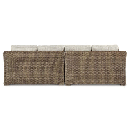 Pacchetto di sedute da esterno Signature Design by Ashley Beachcroft marrone/beige da 8 pezzi - 107 L x 37,75 P x 34,63 A