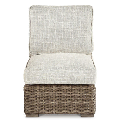 Divano da esterno, sedie a sdraio e braciere Signature Design by Ashley Beachcroft marrone/beige - 83L x 37P x 36A